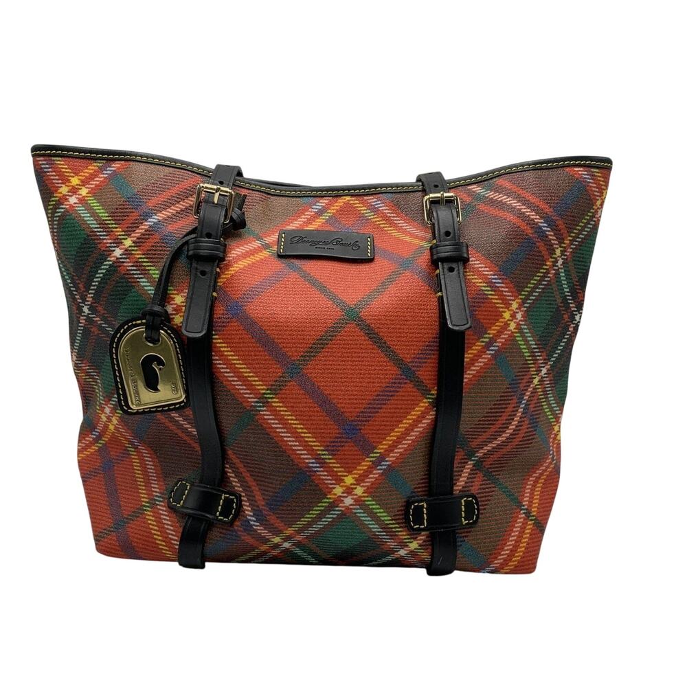 Dooney & Bourke Authentic Tartan Plaid Shoulder Tote W/Authentication